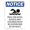 Signmission OSHA Notice Sign, Pool For Hotel Guests With Symbol, 10in X 7in Rigid Plastic, 7" W, 10" H, Portrait OS-NS-P-710-V-17687 - alternate 1